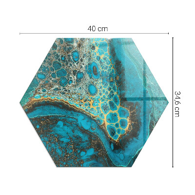 Hatszögletű üveg kandalló alátét Kifejező motívum organikus formával