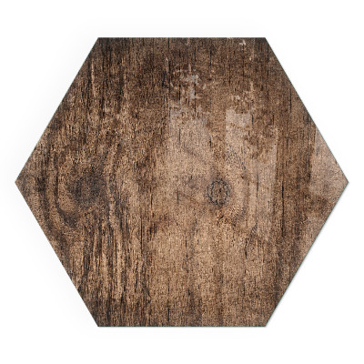 Hatszögletű üveg kandalló alátét Fa természetes stílusban