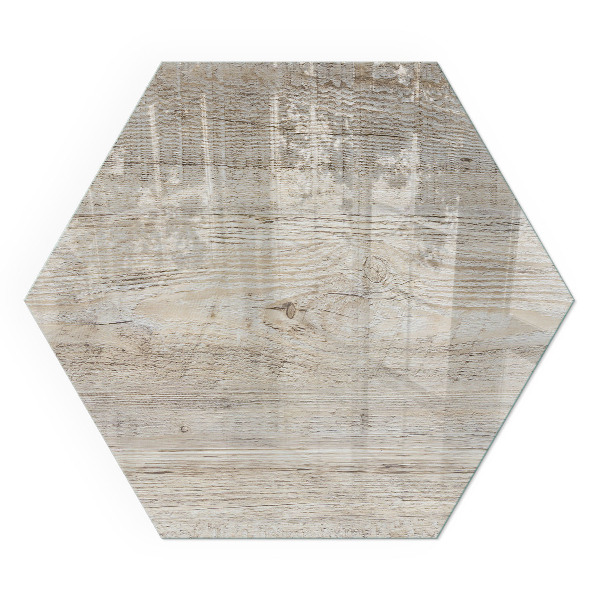 Hatszögletű kandalló üveg alátét Finom textúra a világos fából