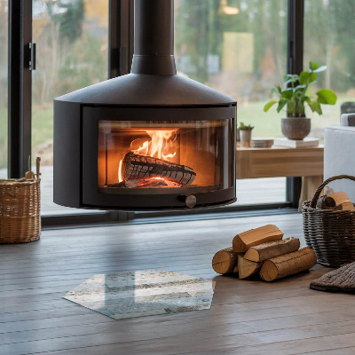 Hatszögletű kandalló üveg alátét Különböző színű táblák a stílusban