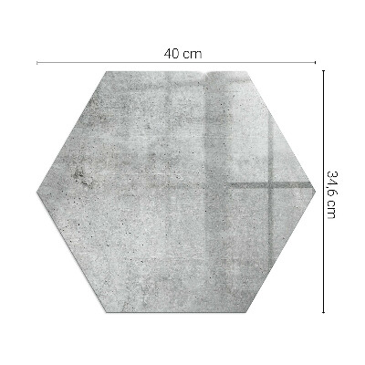 Hatszögletű üveg kandalló alátét Nyers beton motívum