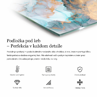 Hatszögletű kandalló üveg alátét Kő motívum organikus stílusban