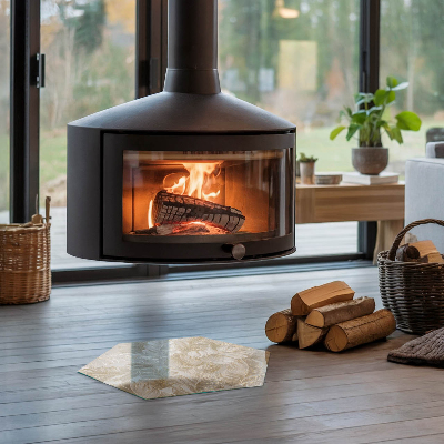 Hatszögletű kandalló alátét Leveles díszek stílusban