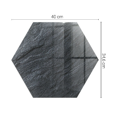 Hatszögletű kandalló üveg alátét Kőbevonatú kialakítás