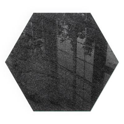 Hatszögletű kandalló üveg alátét Kőburkolat minta