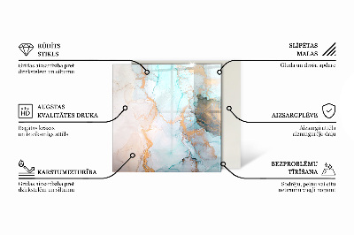 Hatszögletű üveg kandalló alátét Absztrakt design formákban