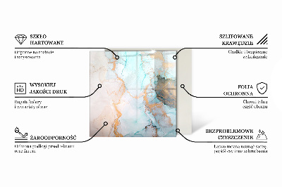 Hatszögletű üveg kandalló alátét Absztrakt design formákban