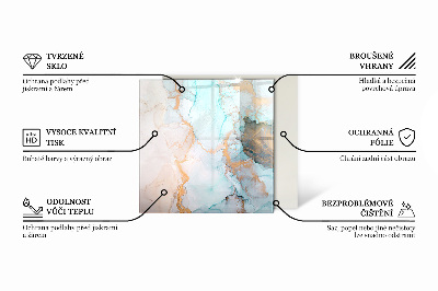Hatszögletű üveg kandalló alátét Absztrakt design formákban