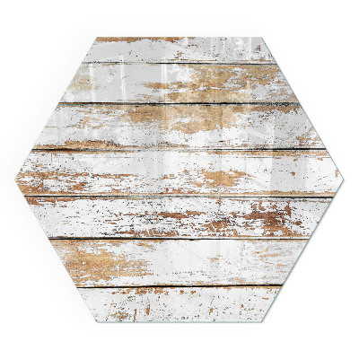 Hatszögletű kandalló alátét üveg A fa felület sérült mintázata