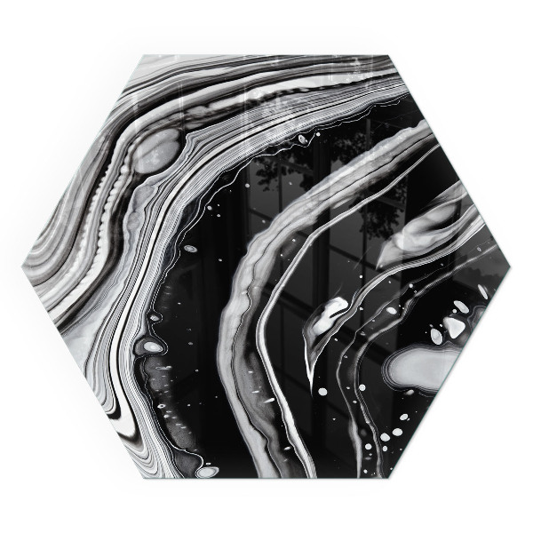 Hatszögletű üveg kandalló alátét Vonalak és hullámok modern változatban