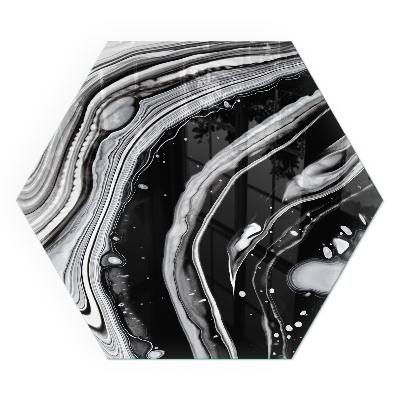 Hatszögletű üveg kandalló alátét Vonalak és hullámok modern változatban