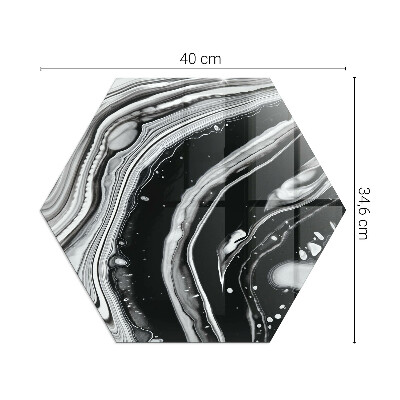 Hatszögletű üveg kandalló alátét Vonalak és hullámok modern változatban