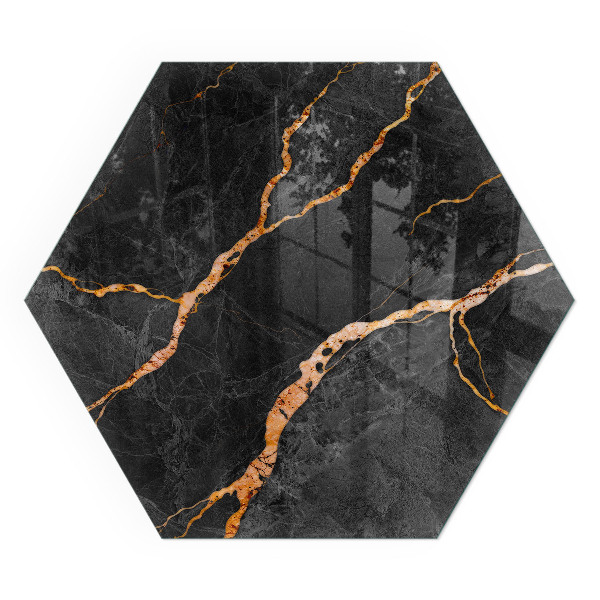 Hatszögletű kandalló alátét Klasszikus márvány finom erezettel