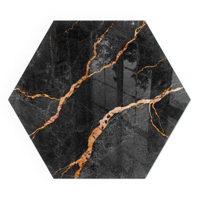 Hatszögletű kandalló alátét Klasszikus márvány finom erezettel