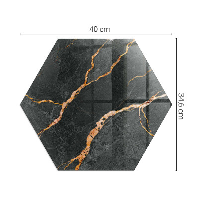 Hatszögletű kandalló alátét Klasszikus márvány finom erezettel
