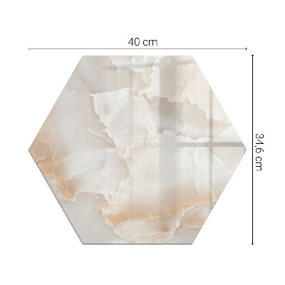 Hatszögletű kandalló üveg alátét Természetes kő minta