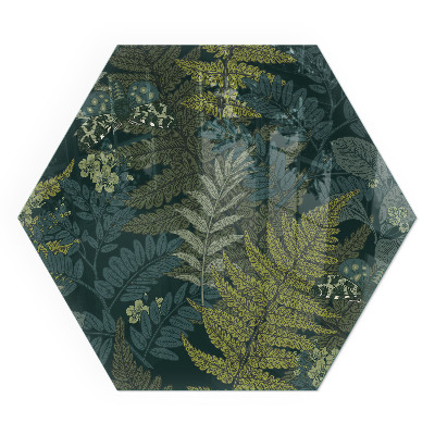 Hatszögletű kandalló alátét Pillangók a növényi díszítések között