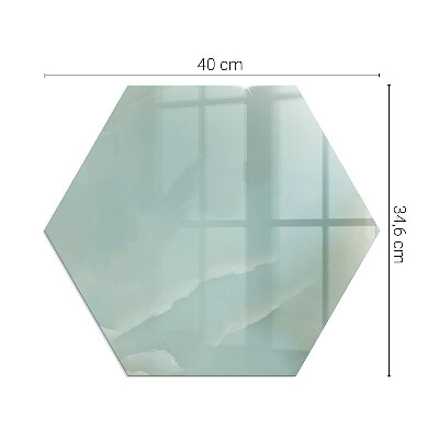 Hatszögletű üveg kandalló alátét Elegáns márvány motívum