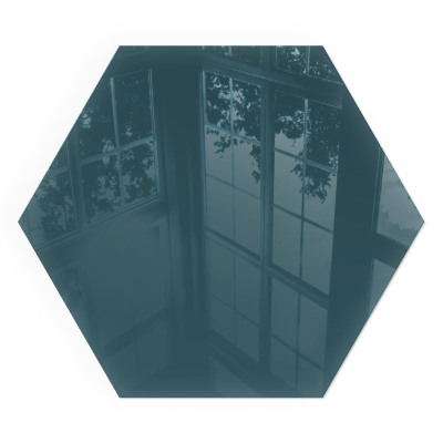 Hatszögletű kandalló alátét Tenger színe