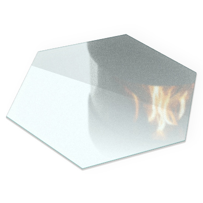 Placă de protecție sub șemineu Hexagonală semitransparentă