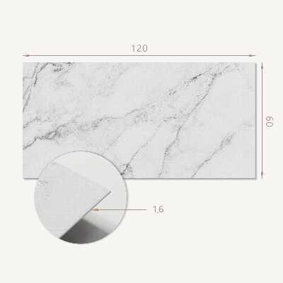 Panou decorativ perete dreptunghiular Model de marmură în elegan?ă albă