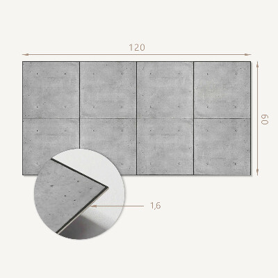 Panou decorativ perete dreptunghiular Beton brut într-un stil minimalist