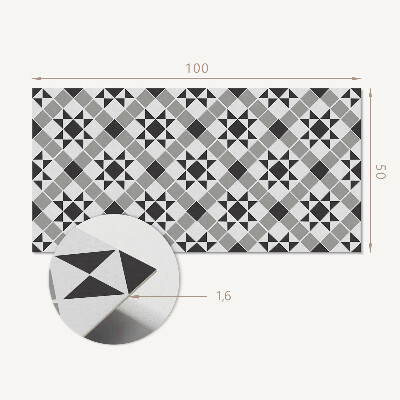 Panou decorativ perete dreptunghiular Model geometric cu motiv de stea
