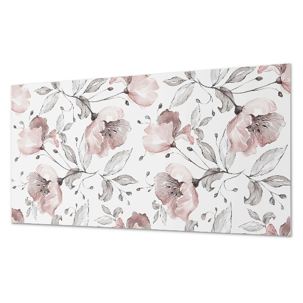 Panou decorativ perete dreptunghiular Motiv floral în stil acuarelă