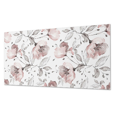 Panou decorativ perete dreptunghiular Motiv floral în stil acuarelă