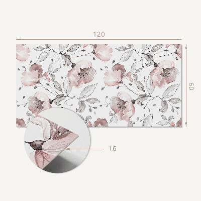 Panou decorativ perete dreptunghiular Motiv floral în stil acuarelă