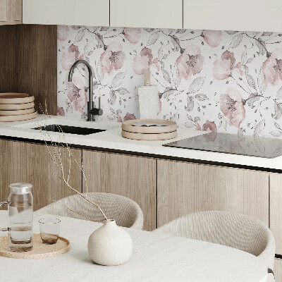Panou decorativ perete dreptunghiular Motiv floral în stil acuarelă