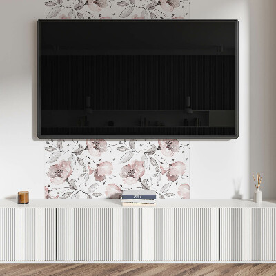 Panou decorativ perete dreptunghiular Motiv floral în stil acuarelă