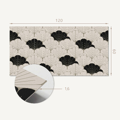 Panou decorativ perete dreptunghiular Motiv elegant cu frunze