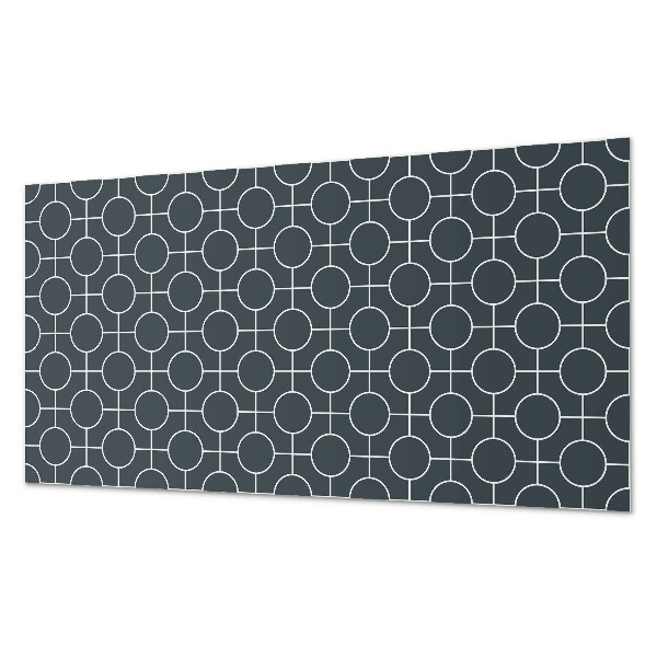 Panou decorativ perete dreptunghiular Model de cercuri ?i linii în geometrie