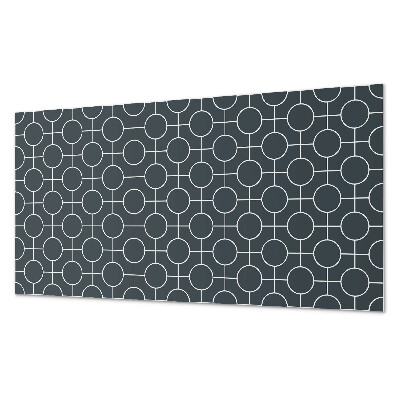 Panou decorativ perete dreptunghiular Model de cercuri ?i linii în geometrie