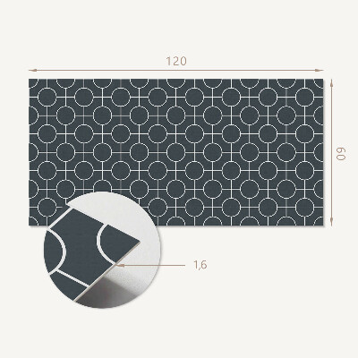 Panou decorativ perete dreptunghiular Model de cercuri ?i linii în geometrie