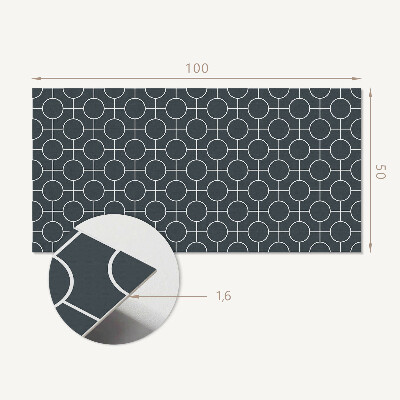 Panou decorativ perete dreptunghiular Model de cercuri ?i linii în geometrie