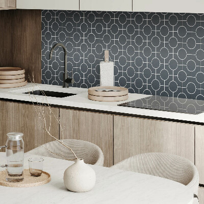 Panou decorativ perete dreptunghiular Model de cercuri ?i linii în geometrie