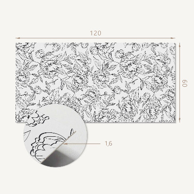 Panou decorativ dreptunghiular Aranjament floral cu frunze verzi