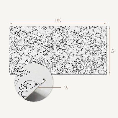 Panou decorativ dreptunghiular Aranjament floral cu frunze verzi