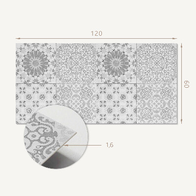 Panou decorativ perete dreptunghiular Motiv geometric-floral