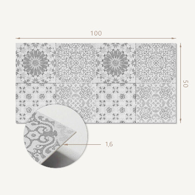 Panou decorativ perete dreptunghiular Motiv geometric-floral