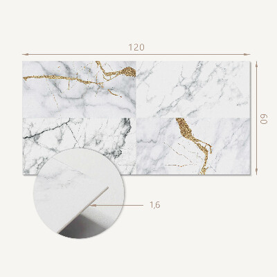 Panou decorativ perete dreptunghiular Modele de marmură cu vene delicate