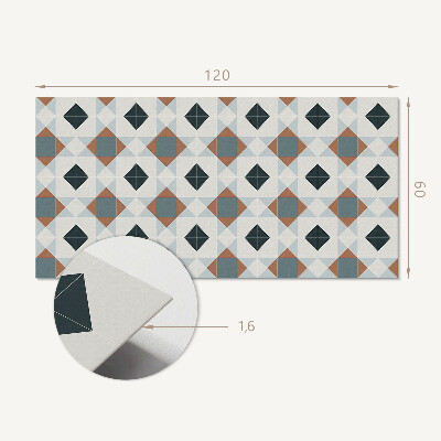Panou decorativ perete dreptunghiular Motiv geometric cu gresie