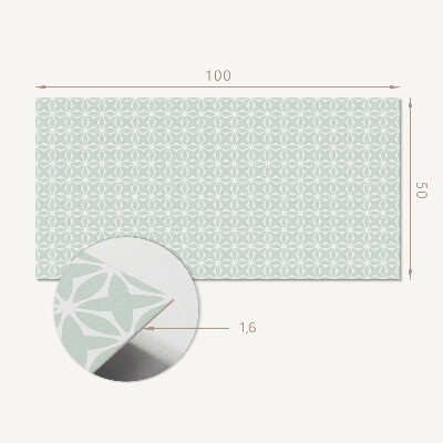 Panou decorativ bucatarie Model floral în forme geometrice
