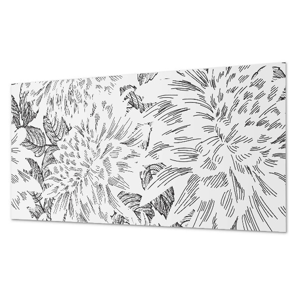 Panou decorativ bucatarie Motiv floral cu frunze verzi