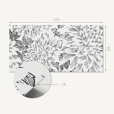 Panou decorativ bucatarie Motiv floral cu frunze verzi