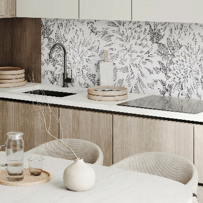 Panou decorativ bucatarie Motiv floral cu frunze verzi
