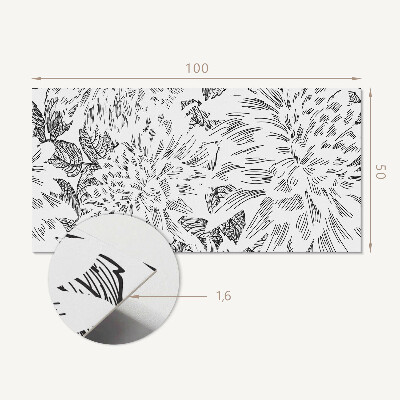 Panou decorativ bucatarie Motiv floral cu frunze verzi