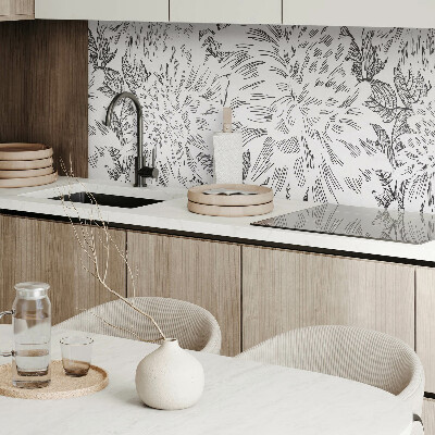 Panou decorativ bucatarie Motiv floral cu frunze verzi